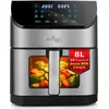 Lehmann Heißluftfritteuse XXL 8L mit Sichtfenster, 1800 W Airfryer mit...