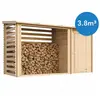 TIMBELA M205 - Gartenhaus Holz mit Brennholzregal B344xL146xH199 cm/ 3...