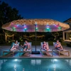 Costway 450 cm Hawaii Sonnenschirm mit LED & Schirmständer Strohschirm...