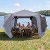 Costway Pop-up Pavillon 427 x 427 cm Gartenpavillon für 10-12 Personen...