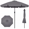 Costway Sonnenschirm 286 cm Gartenschirm mit Kurbel & 30° Knickbar Son...
