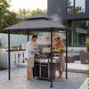 Costway Grillpavillon mit Doppeldach & Ausziehbarer Seitenmarkise Gart...