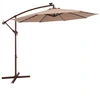 Costway Sonnenschirm mit 40 Solar-LED-Leuchten & Kurbel Ampelschirm Ga...