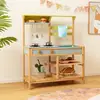 Costway Kinder Matschküche mit Wasserfunktion & Haken & Abnehmbarem Re...