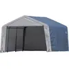 ShelterLogic Folien Weidezelt Zeltgarage Grau 370x370x260 cm