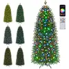 Costway 190 cm Bleistift Weihnachtsbaum mit LED-Leuchten Künstlicher T...