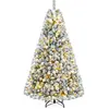 Costway 183 cm Künstlicher Weihnachtsbaum mit Schnee & Beleuchtung Chr...
