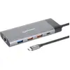 Manhattan USB-C Hub (USB-C, 10 Ports), Dockingstation + USB Hub, Grau
