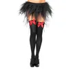 Leg Avenue Overknees Halterlose Strümpfe mit Schleife schwarz-rot Unve...