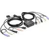 Eaton 2-Port USB/HD Cable KVM Switch with Audio/Video Cables and USB P...