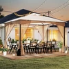 Costway Pavillon 3 x 3,6 m Faltpavillon mit 4 Sandsäcken & 4 Moskitone...