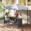 Costway Grillpavillon mit Bar & 2 Stühlen Gartenpavillon mit Doppeldac...