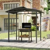 Costway Grillpavillon Outdoor Grillüberdachung mit Seitenregalen Überd...