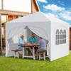 Costway 3 x 3 M Pavillon mit 4 Abnehmbaren Seitenwänden Gartenzelt ink...