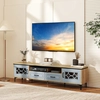 Costway TV Schrank Bambus Lowboard für Fernseher bis zu 80 Zoll Fernse...