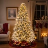 Costway 240 cm Künstlicher Weihnachtsbaum mit Beleuchtung & Schnee Tan...