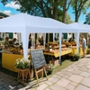 Costway 3 x 6 m Pop up Faltpavillon mit Tragetasche auf Rollen & UV Sc...