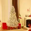 Costway 210 cm Schnee-beflockter Künstlicher Weihnachtsbaum mit 65 Kug...
