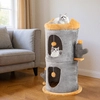 Costway 2-stöckiges Katzenhaus niedlicher kleiner Katzenbaum mit 2 gem...