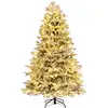 Costway 210 cm Künstlicher Weihnachtsbaum mit Schnee und Beleuchtung T...