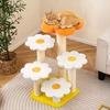 Costway Niedlicher Blumen-Kratzbaum für Innenkatzen Katzenbaum mit Kus...