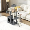 Costway Klein Kratzbaum mit Höhle & Kratzsäulen & Sisal-Rampe & Ball K...