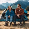Costway Campingstuhl für 2 Personen Klappstuhl mit Getränkehaltern & A...