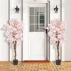 Costway 2er Set Kunstbaum mit Blüten 150 cm Kunstpflanze im Topf künst...