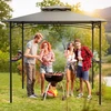 Costway Grillpavillon mit Doppeldach & 2 Seitenregalen & 6 Haken Garte...
