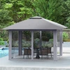 Costway 4 x 4 m Pop Up Faltpavillon mit 4 Moskitonetz & Doppeldach Gar...