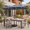 Costway 470 cm Großer Doppel-Terrassenschirm mit 48 Solar-LED-Lichtern...