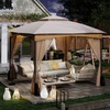 Costway 3 x 3 m Pavillon mit Moskitonetz & 4 Sandsäcken & Doppeldach W...