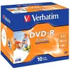 Verbatim 10 Stück 4.7 Gb 16x Speed Jewel Case Bedruckbare Dvd-r