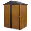 Spacemaker Metall Gerätehaus Woodlake 54 Braun 122x151x198 cm