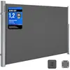 SONGMICS Alu Seitenmarkise 160 x 400 cm 280 g/m² ausziehbar Sichtschut...