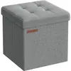 Songmics, Sitzbank, Faltbarer Aufbewahrungshocker klein 30x30 cm hellg...