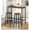 VASAGLE Bartisch Essgruppe, Industrie-Design, mit Barhocker Set, mit 2...