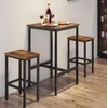 VASAGLE Bartisch mit Barhocker-Set, Esstisch mit 2 Stühlen, Küchentisc...