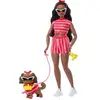 Barbie Afroamerikanischer Partnerlook Mit Einer Hundepuppe