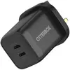 OtterBox UK GaN Schnellladegerät (65 W, 2 Ports), USB Ladegerät, Schwa...
