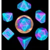 FanRoll Mini Würfel Set Turquoise and Purple Marble (7)