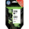 HP, Druckerpatrone, 338, 343 (BK, Color)
