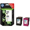 HP 301 2er-Pack Schwarz/Cyan/Magenta/Gelb Original Druckerpatronen, St...
