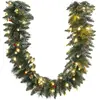 HOMCOM Weihnachtsgirlande 1,8m mit Beleuchtung 50 LEDs Tannengirlande ...