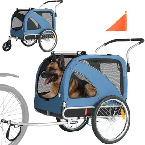 E-RIDES Hunde-Fahrradanhänger 2-in-1 bis 40 kg, Hundebuggy für Haustie...
