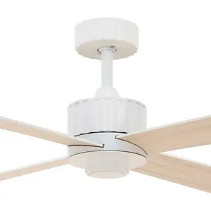 Beacon Deckenventilator mit Licht Newport, weiß/eiche, leise günstig