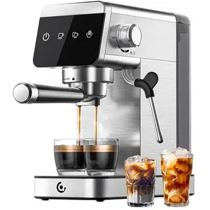 AMZCHEF CE-AZ-EM1501-SV Kolben-Kaffeemaschine (Silber)