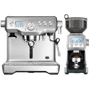 the Dynamic Duo Siebträgermaschine gebürstetes Edelstahlgrau, 2,5 l
