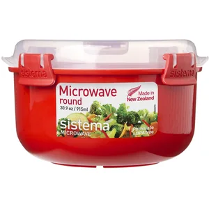 sistema® Mikrowellentopf 9.3 cm hoch rot, transparent