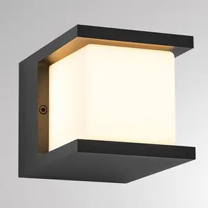 LED-Außenwandlampe FYNN-U, anthrazit, 12 cm, IP65 CCT on/off